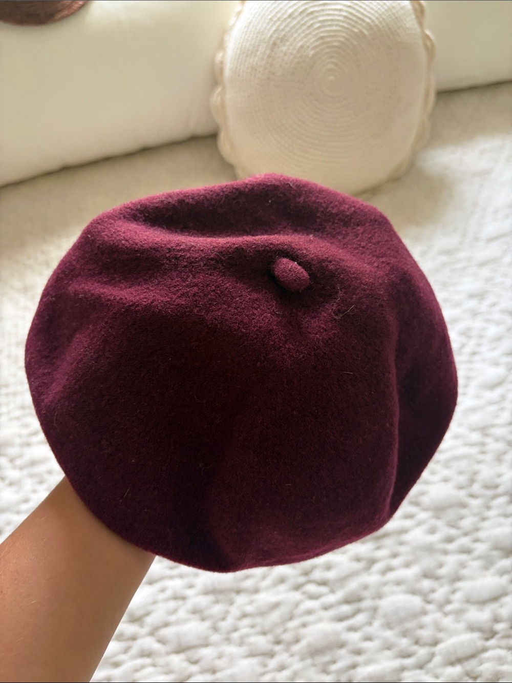 Vintage Wool Plum/Burgundy Beret